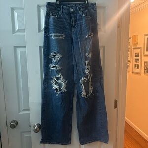 American Eagle Outfitters Ripped Dark Blue Jeans
